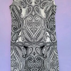 Liz Claiborne Sleeveless Black and White Paisley Dress